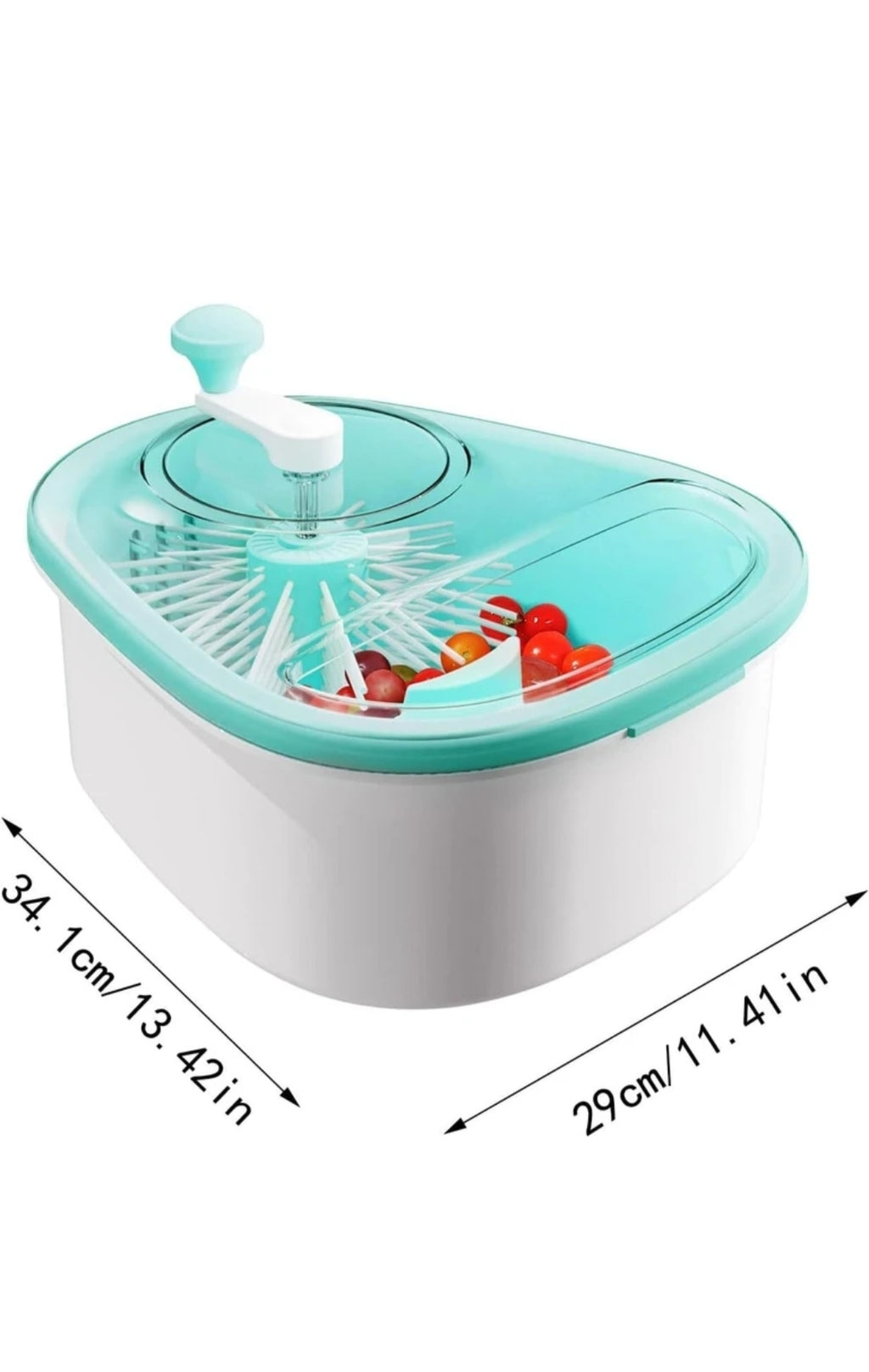 Keekos Large Fruit Washer Spinner, Fruit Cleaner Spinner with Fruit Washer Bowl Strainer (Blue Pack of 1)
