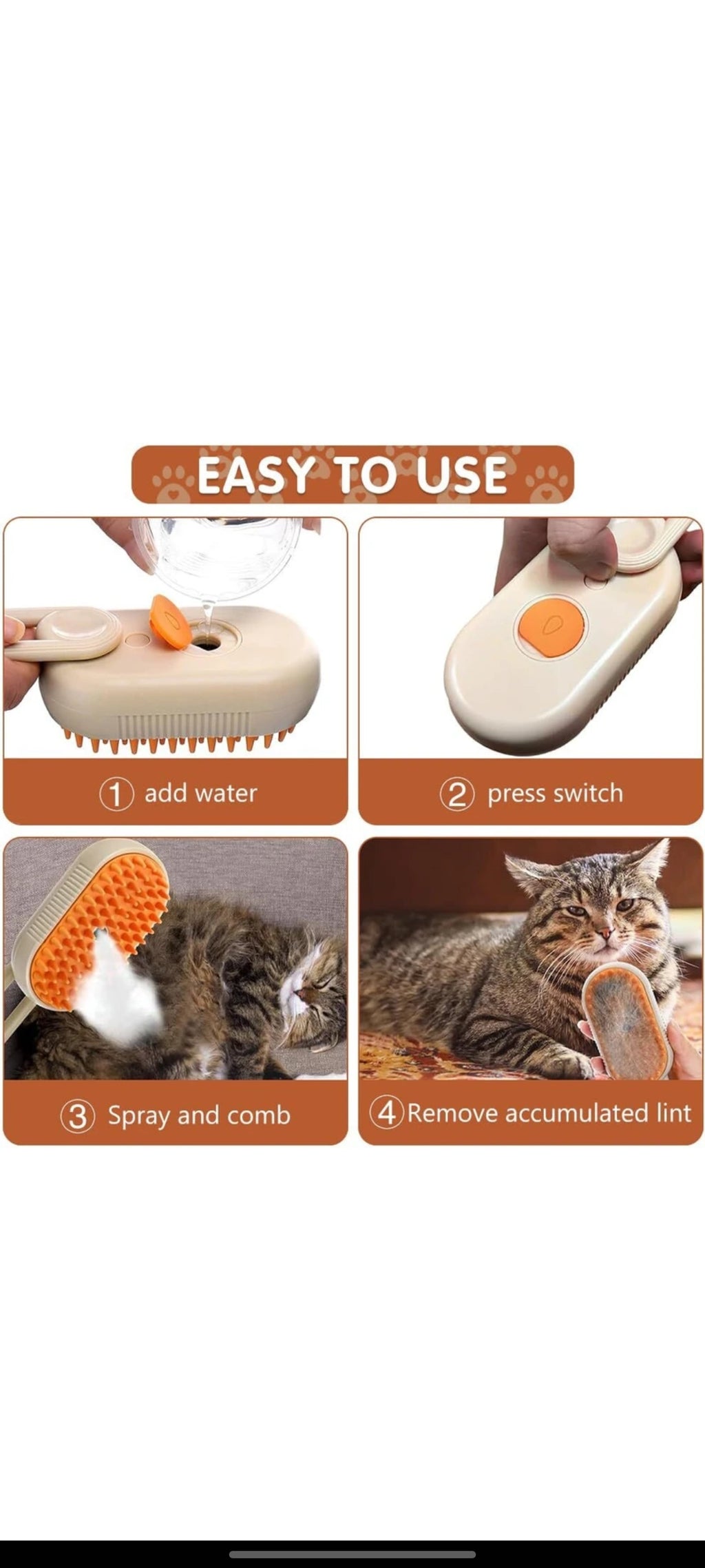 3 in 1 Pet Hair Removal Comb Pet Steam Brush for Dogs, Cats hair to Remove Multicolor Pet Hair Trimmer