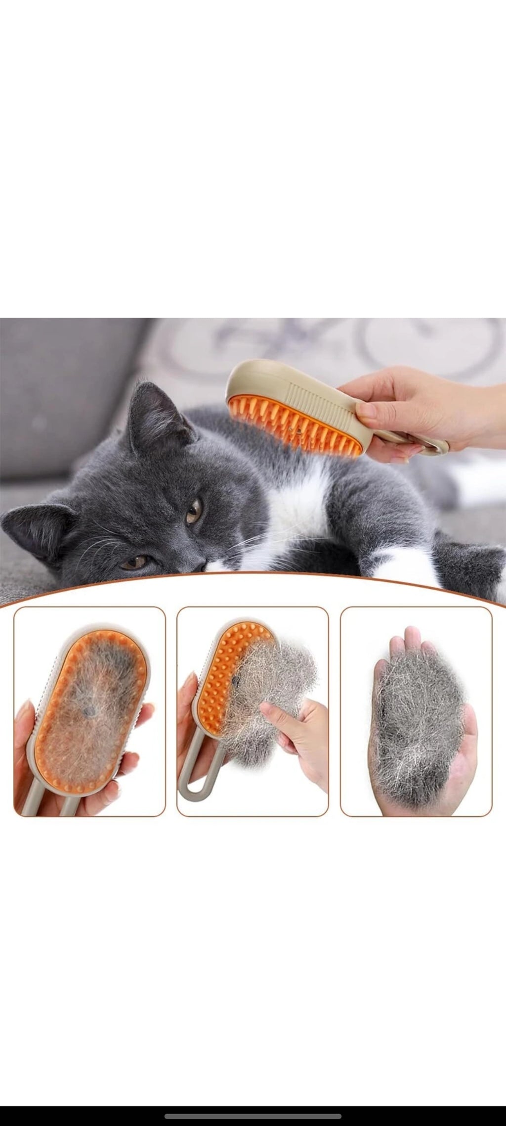 3 in 1 Pet Hair Removal Comb Pet Steam Brush for Dogs, Cats hair to Remove Multicolor Pet Hair Trimmer