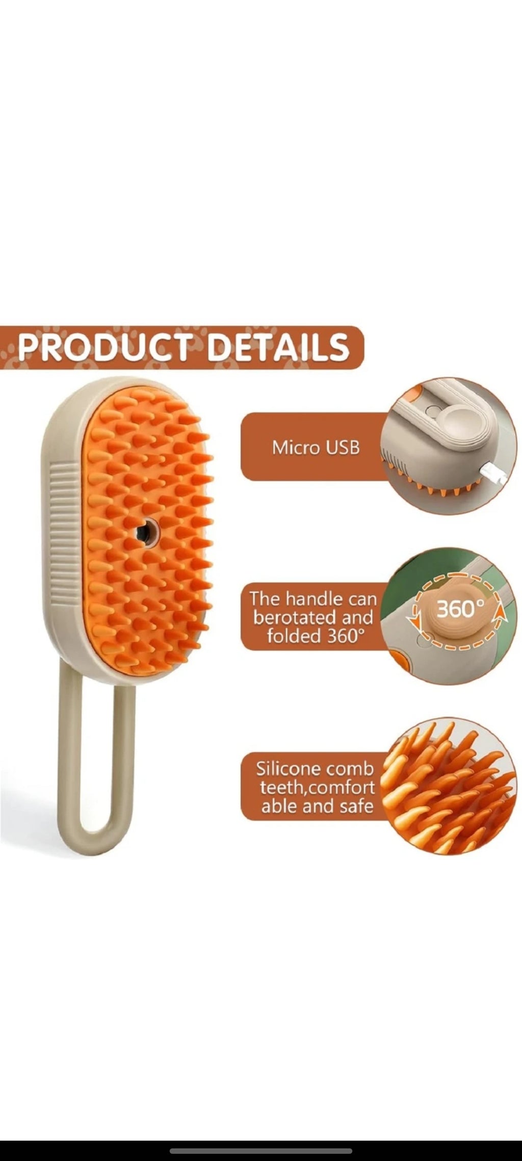 3 in 1 Pet Hair Removal Comb Pet Steam Brush for Dogs, Cats hair to Remove Multicolor Pet Hair Trimmer